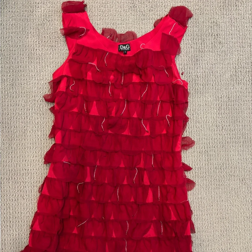 Vintage DOLCE & GABBANA Red Silk Dress – Size 4 - Picture 1 of 7